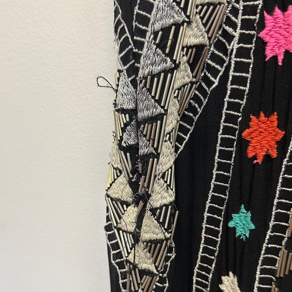 Anthropologie Black Maxi Dress with Pink and Silver Patterns - Picture 8 of 15